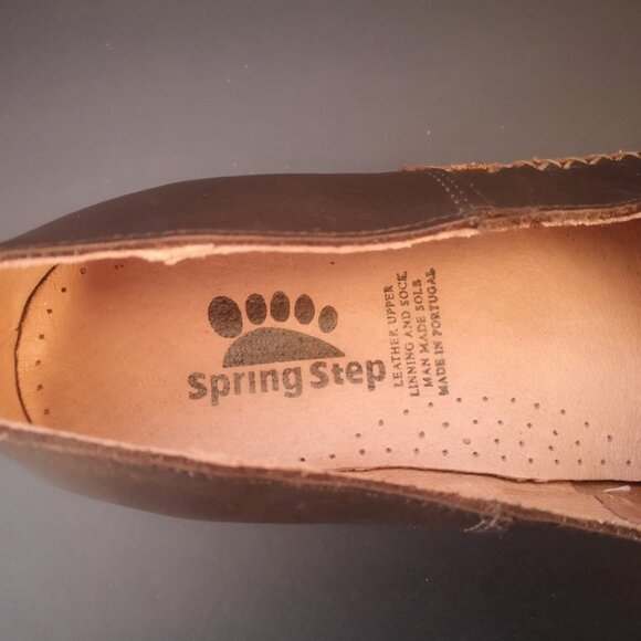 Spring Step Cymone Ladies Size 6 Leather Upper Dark Brown Slip On Shoes - Picture 3 of 8